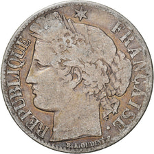 Coin, France, Cérès, Franc, 1871, Paris, VF(20-25), Silver, KM:822.1
