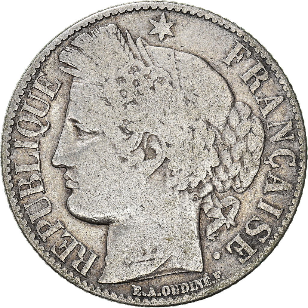 Coin, France, Cérès, Franc, 1887, Paris, VF(20-25), Silver, KM:822.1