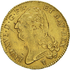 Moneda, Francia, Louis XVI, 2 Louis D'or, 1786, Limoges, MBC, Oro, KM:592.7