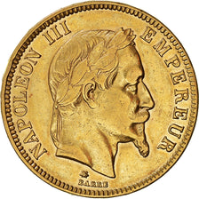 Coin, France, Napoléon III, 100 Francs, 1865, Paris, EF(40-45), Gold, KM:802.1