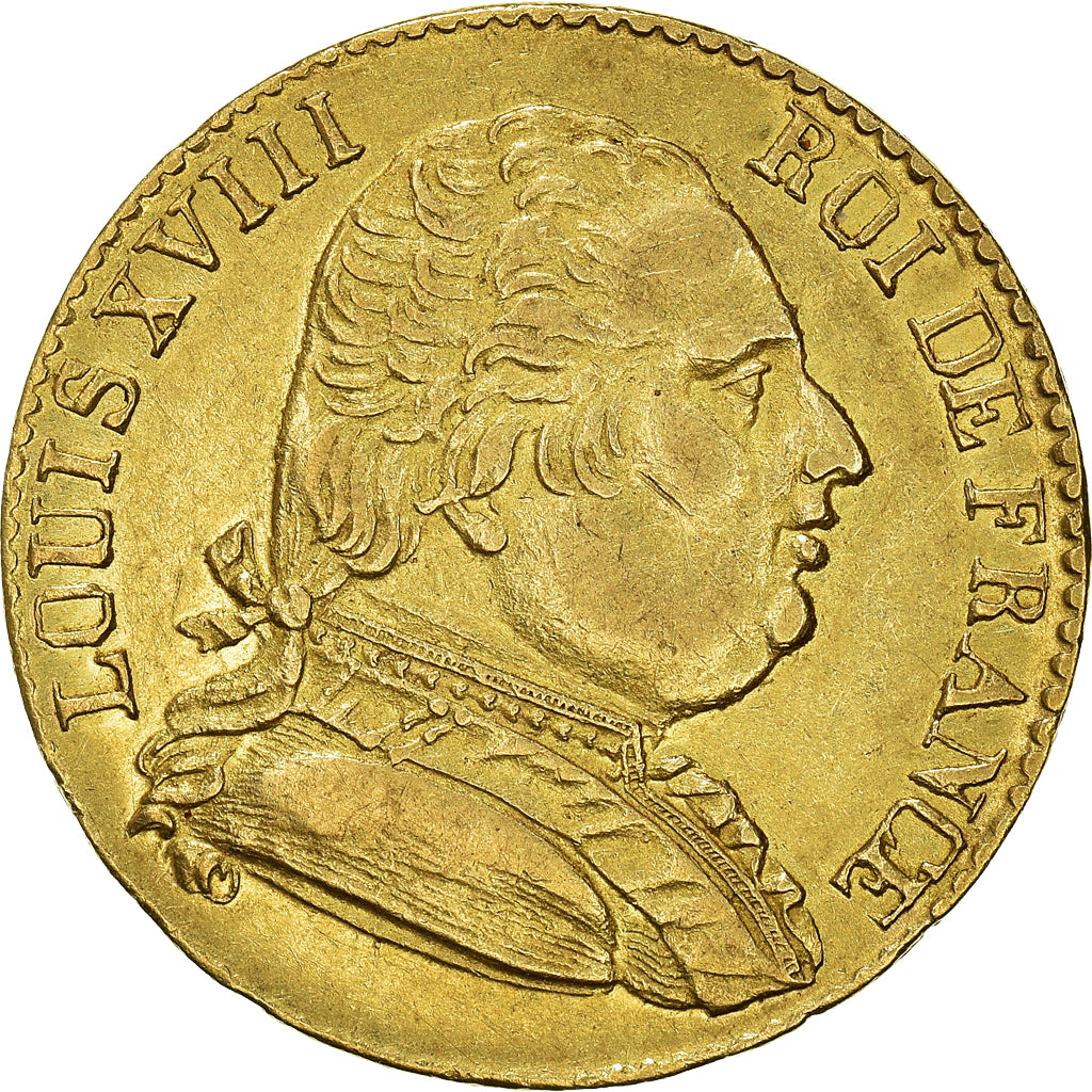 Moneda, Francia, Louis XVIII, 20 Francs, 1815, London, MBC, Oro, KM:1