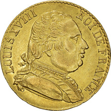 Moneda, Francia, Louis XVIII, 20 Francs, 1815, London, MBC, Oro, KM:1
