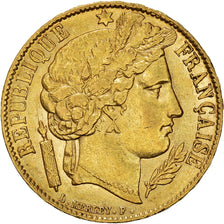 Munten, Frankrijk, Cérès, 20 Francs, 1851, Paris, ZF+, Goud, KM:762