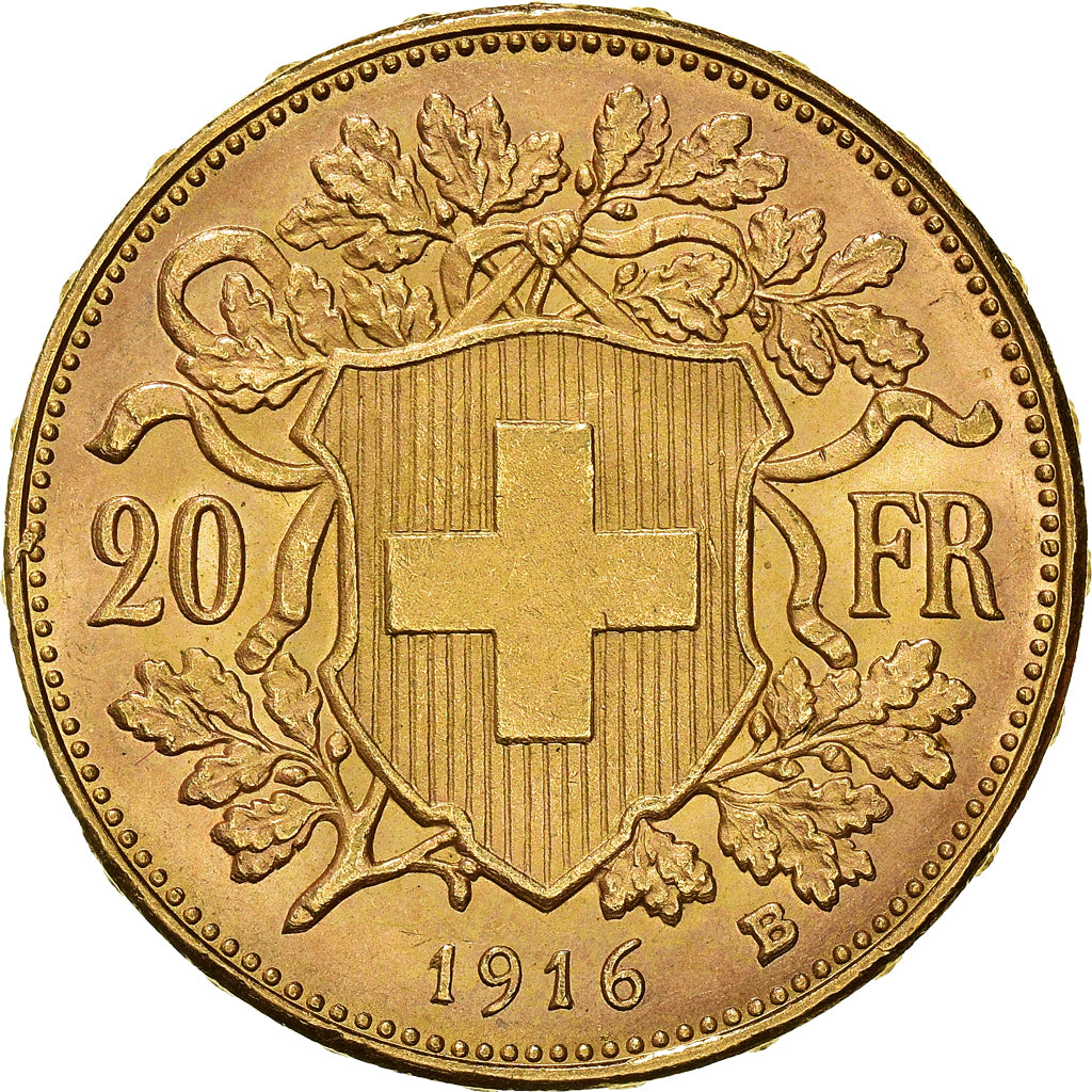Moneda, Suiza, 20 Francs, 1916, Bern, EBC+, Oro, KM:35.1
