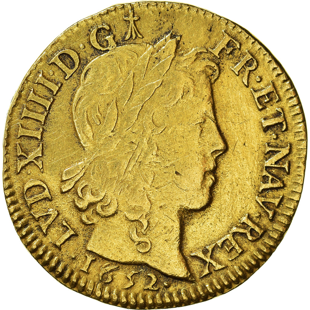 Munten, Frankrijk, Louis XIV, Louis d'or à la mèche longue, Louis d'Or, 1652