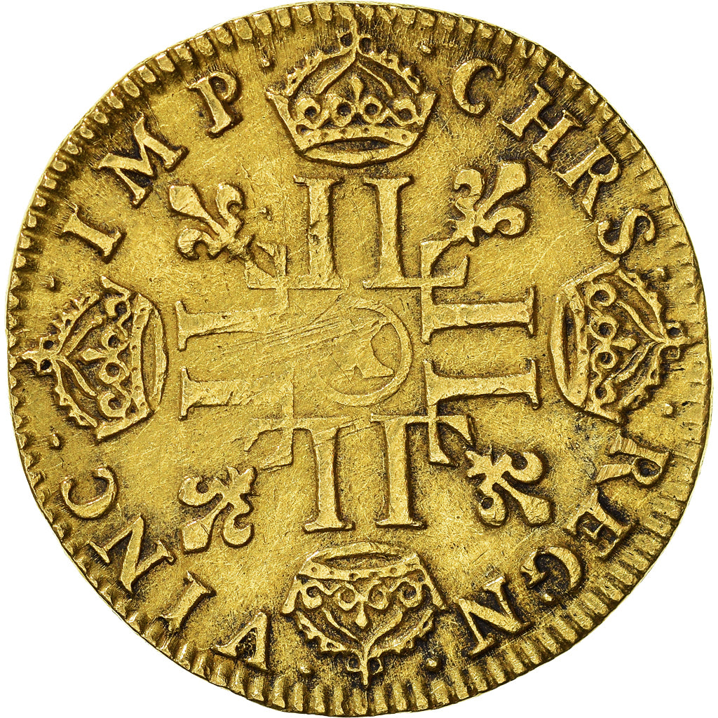 Munten, Frankrijk, Louis XIV, Louis d'or à la mèche longue, Louis d'Or, 1652