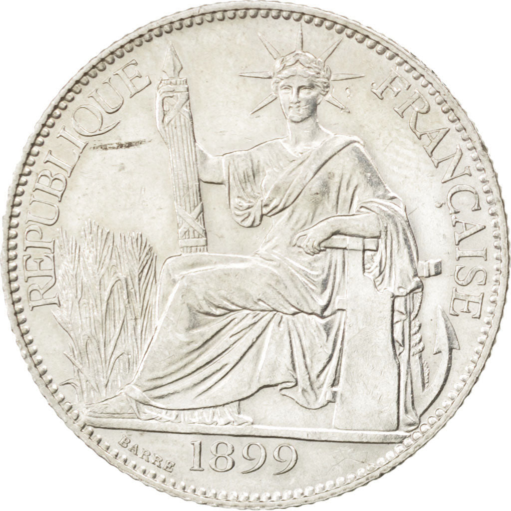 Coin, French Indochina, 20 Cents, 1899, Paris, AU(55-58), Silver, KM:10