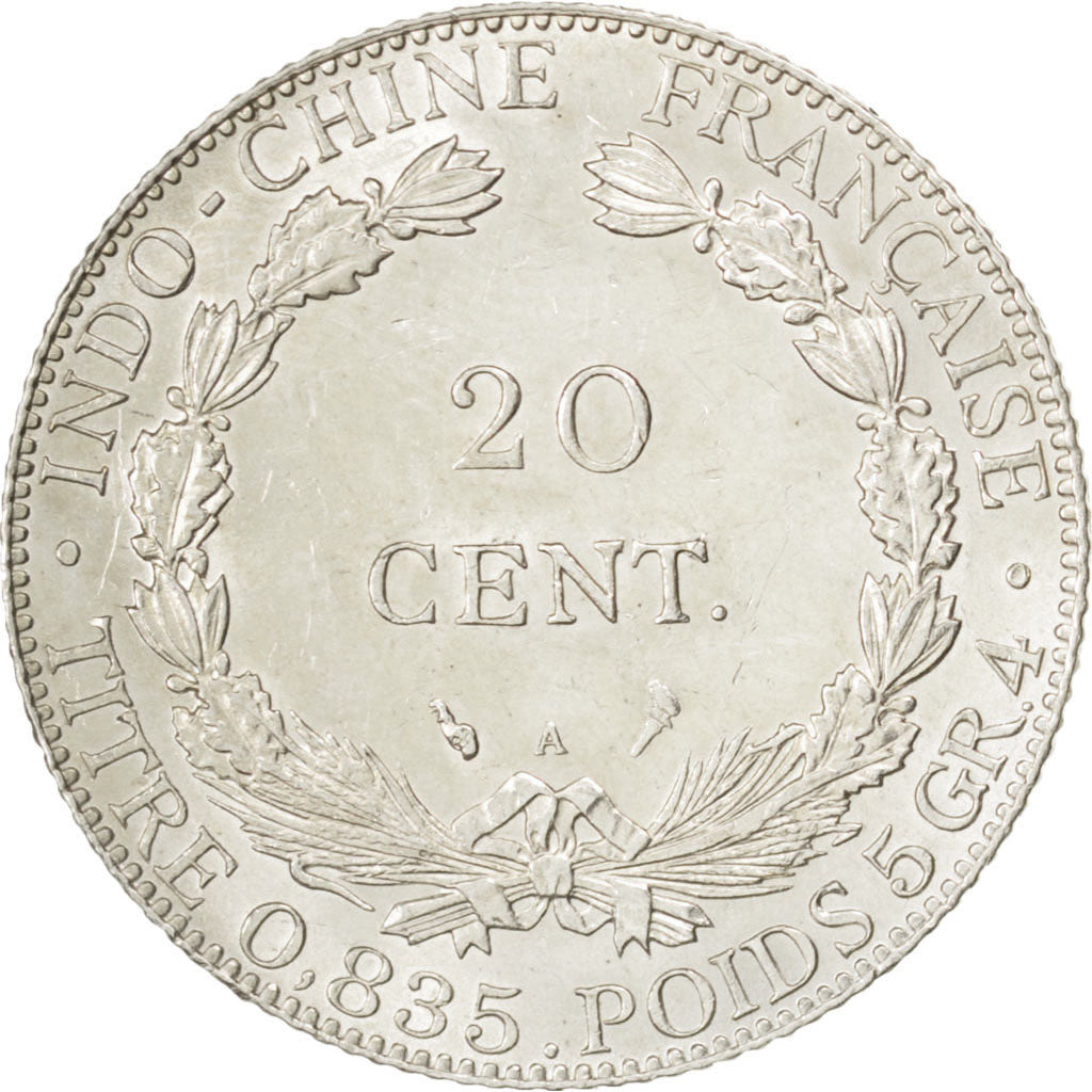 Coin, French Indochina, 20 Cents, 1899, Paris, AU(55-58), Silver, KM:10