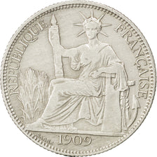 Coin, French Indochina, 20 Cents, 1909, Paris, EF(40-45), Silver, KM:10
