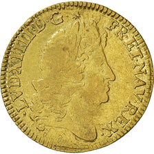 Moneta, Francia, Louis XIV, Louis d'Or, 1690, Rennes, MB+, Oro, KM:278.19