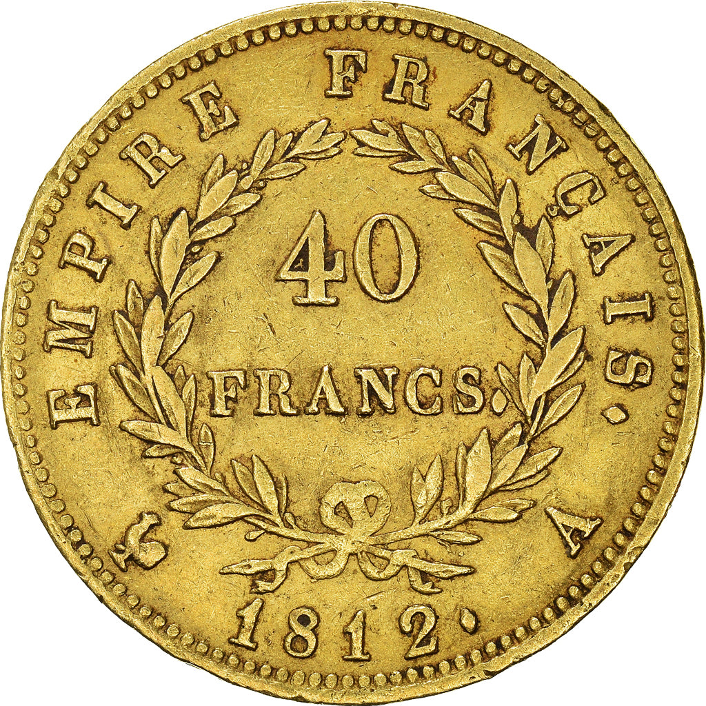 Munten, Frankrijk, Napoléon I, 40 Francs, 1812, Paris, ZF, Goud, KM:696.1