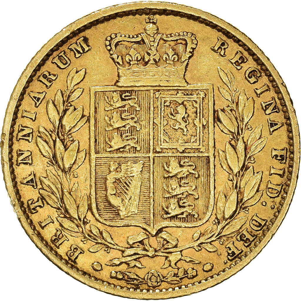 Moneta, Gran Bretagna, Victoria, Sovereign, 1857, MB+, Oro, KM:736.1