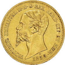 Moeda, ESTADOS ITALIANOS, SARDINIA, Vittorio Emanuele II, 20 Lire, 1858, Genoa