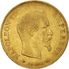 Moeda, França, Napoleon III, 10 Francs, 1859, Paris, EF(40-45), Dourado