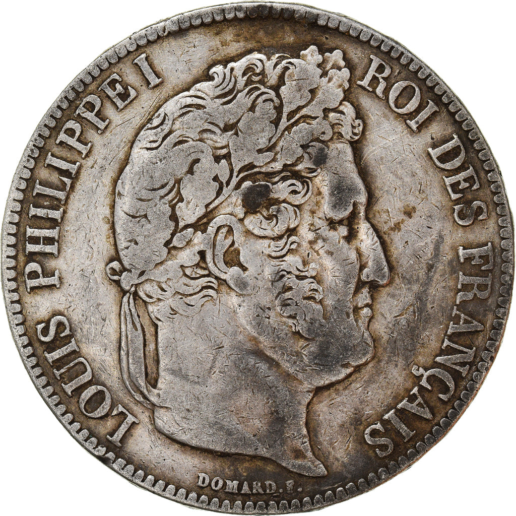 Moneta, Francia, Louis-Philippe, 5 Francs, 1834, Paris, MB, Argento, KM:749.1