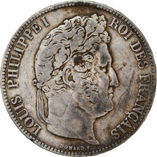 Moneta, Francia, Louis-Philippe, 5 Francs, 1834, Paris, MB, Argento, KM:749.1