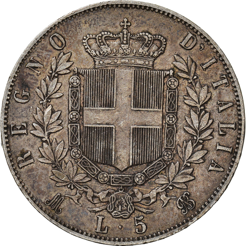 Coin, Italy, Vittorio Emanuele II, 5 Lire, 1873, Milan, VF(30-35), Silver