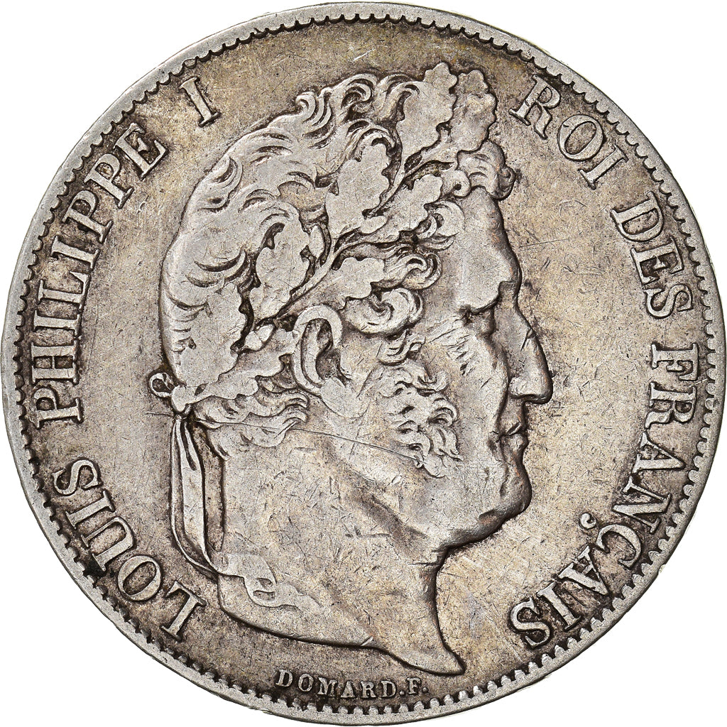 Moneta, Francia, Louis-Philippe, 5 Francs, 1847, Paris, MB+, Argento, KM:749.1