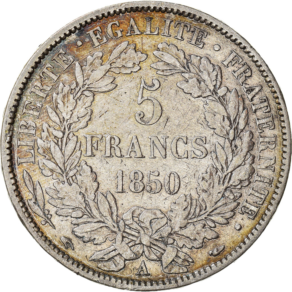 Coin, France, Cérès, 5 Francs, 1850, Paris, VF(30-35), Silver, KM:761.1