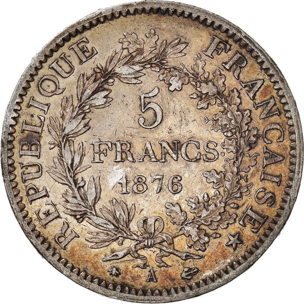 Monnaie, France, Hercule, 5 Francs, 1876, Paris, TTB, Argent, Gadoury:745a