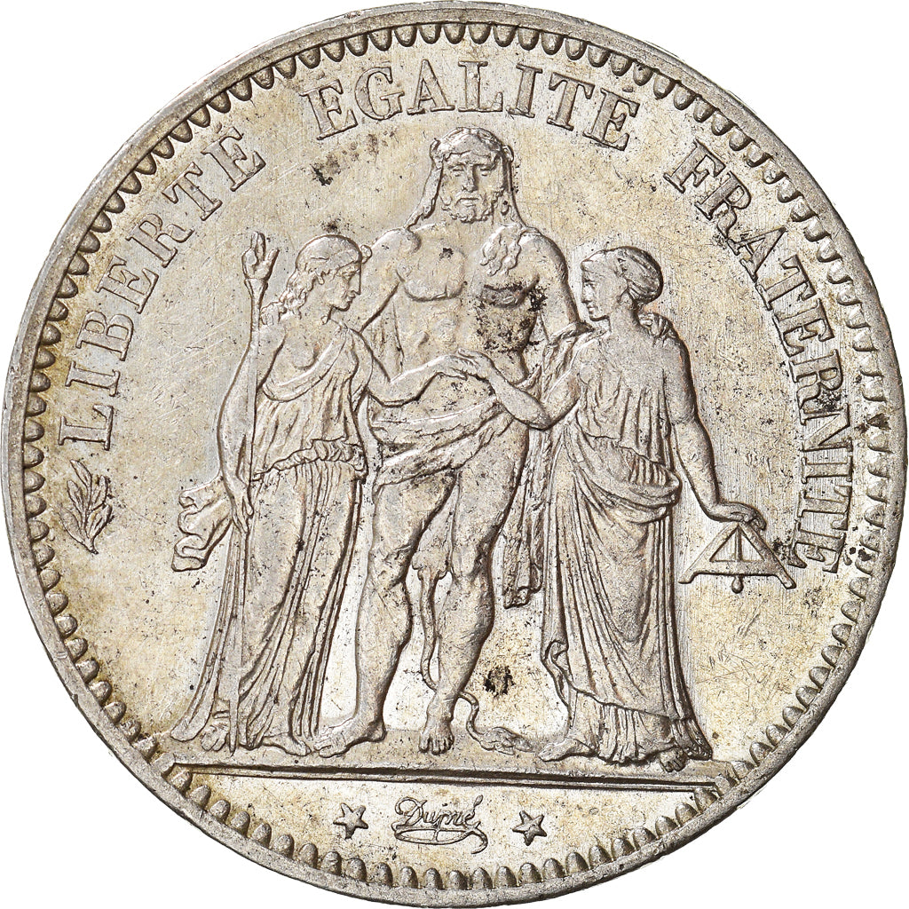 Moneta, Francia, Hercule, 5 Francs, 1877, Paris, BB+, Argento, KM:820.1