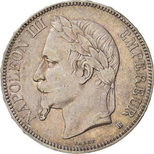 Moneda, Francia, Napoleon III, 5 Francs, 1868, Strasbourg, MBC+, Plata