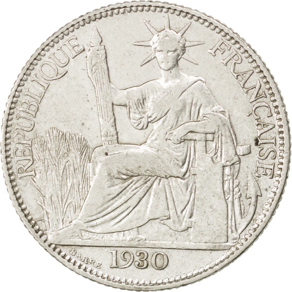 Indocina francese, 20 Cents, 1930, Paris, BB, Argento, KM:17.1, Lecompte:230