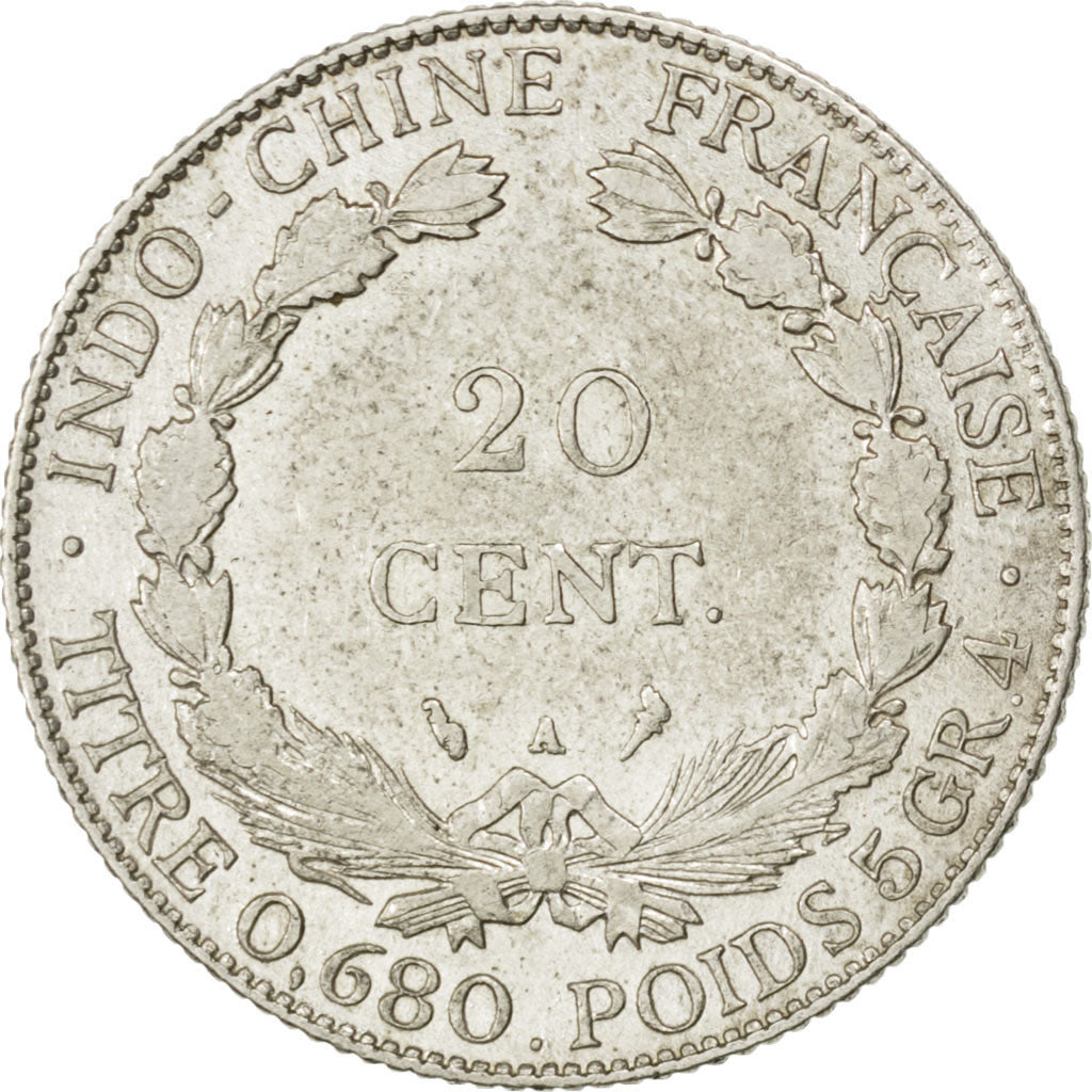Indocina francese, 20 Cents, 1930, Paris, BB, Argento, KM:17.1, Lecompte:230