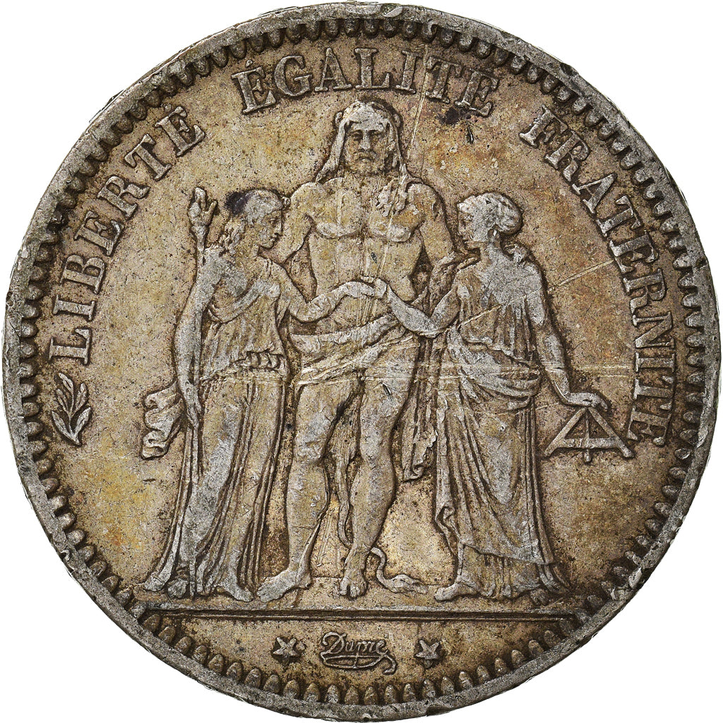 Moeda, França, Hercule, 5 Francs, 1873, Paris, VF(30-35), Prata, KM:820.1