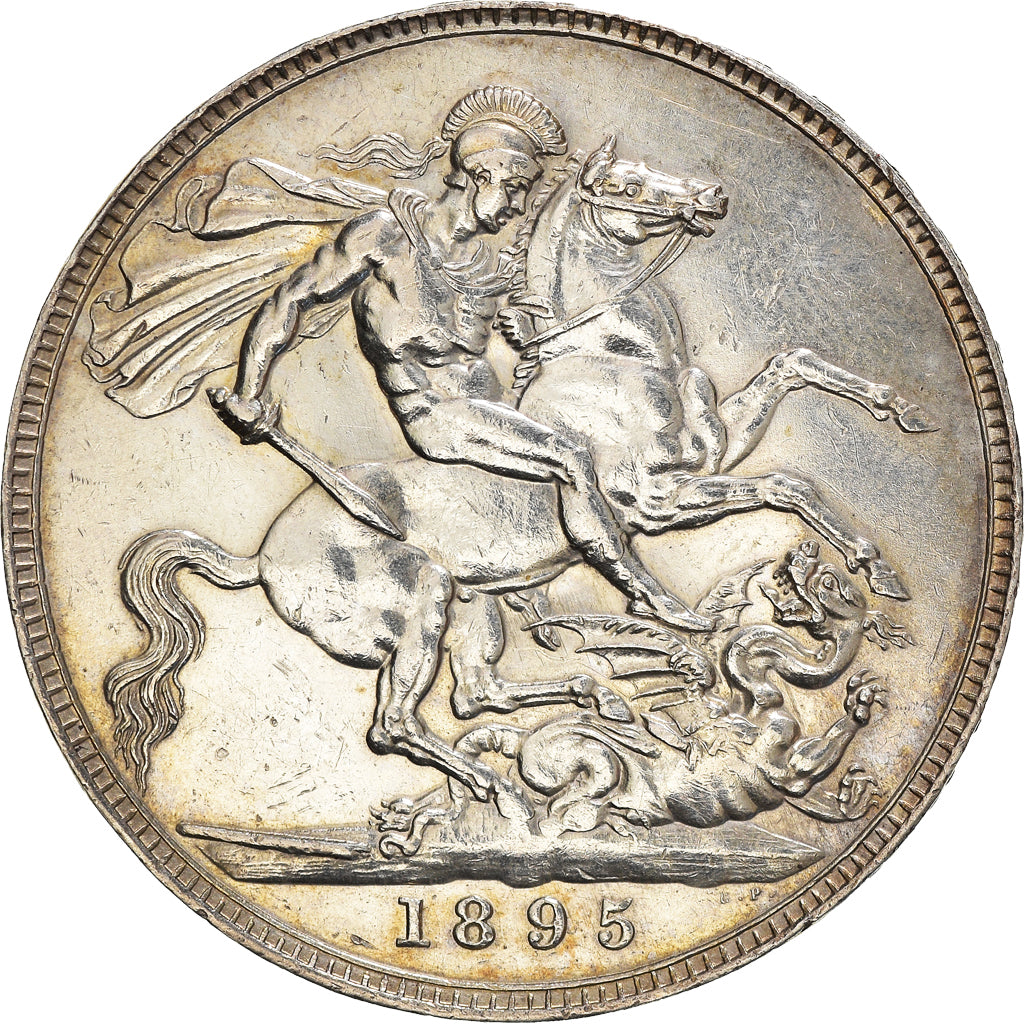 Coin, Great Britain, Victoria, Crown, 1895, EF(40-45), Silver, KM:783