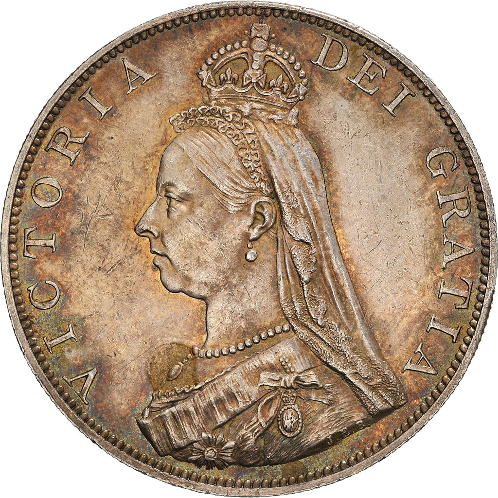 Coin, Great Britain, Victoria, Double Florin, 1887, AU(55-58), Silver, KM:763
