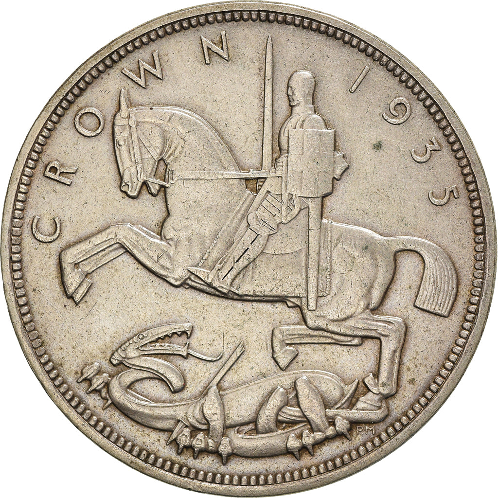 Coin, Great Britain, George V, Crown, 1935, AU(50-53), Silver, KM:842