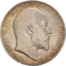 Coin, Great Britain, Edward VII, Crown, 1902, AU(55-58), Silver, KM:803