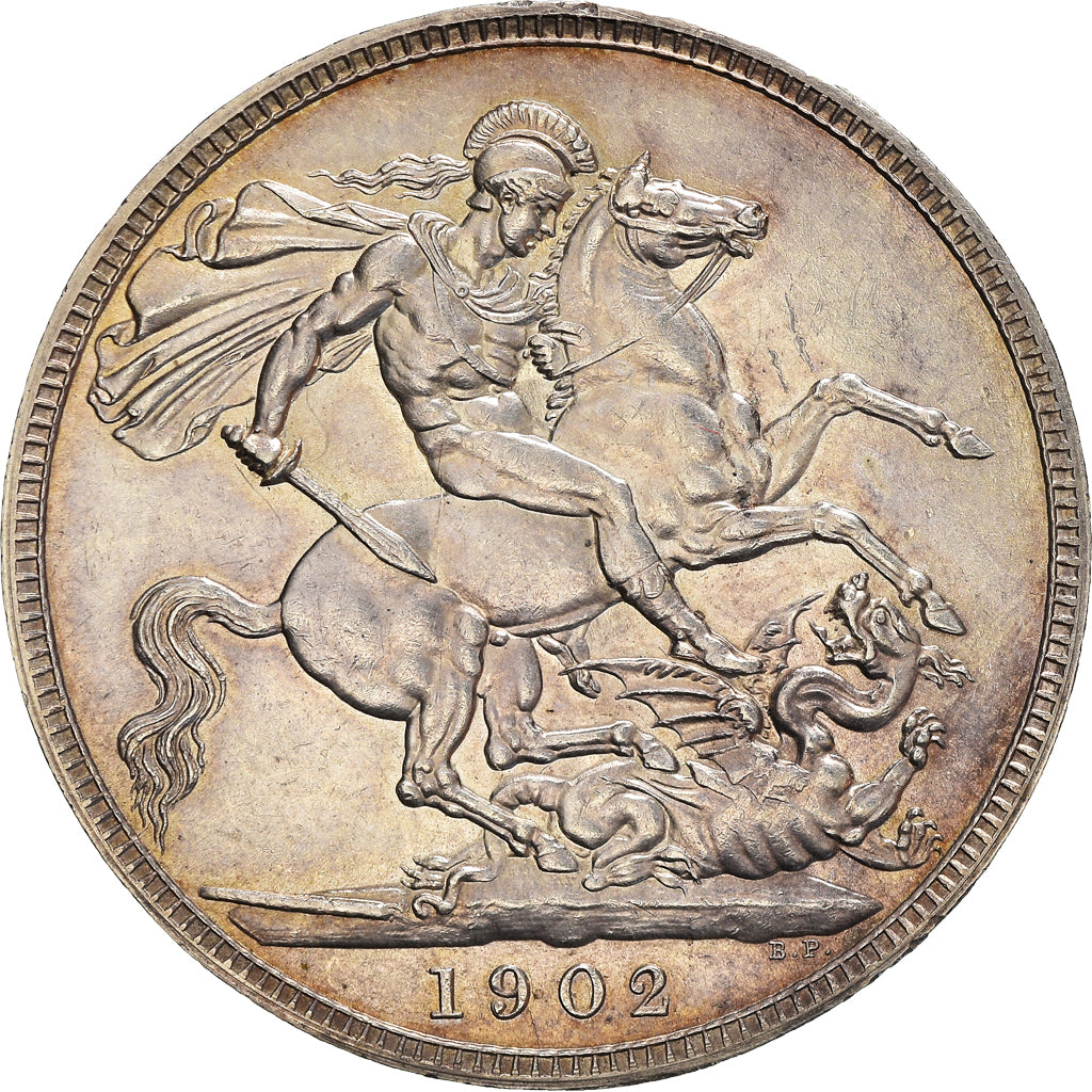 Coin, Great Britain, Edward VII, Crown, 1902, AU(55-58), Silver, KM:803