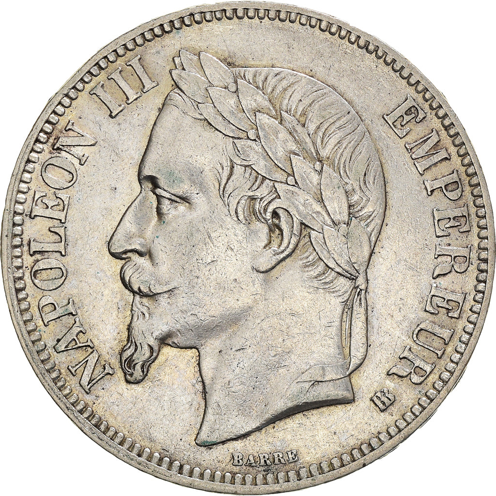 Coin, France, Napoléon III, 5 Francs, 1867, Strasbourg, EF(40-45), Silver