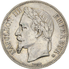 Coin, France, Napoléon III, 5 Francs, 1867, Strasbourg, EF(40-45), Silver