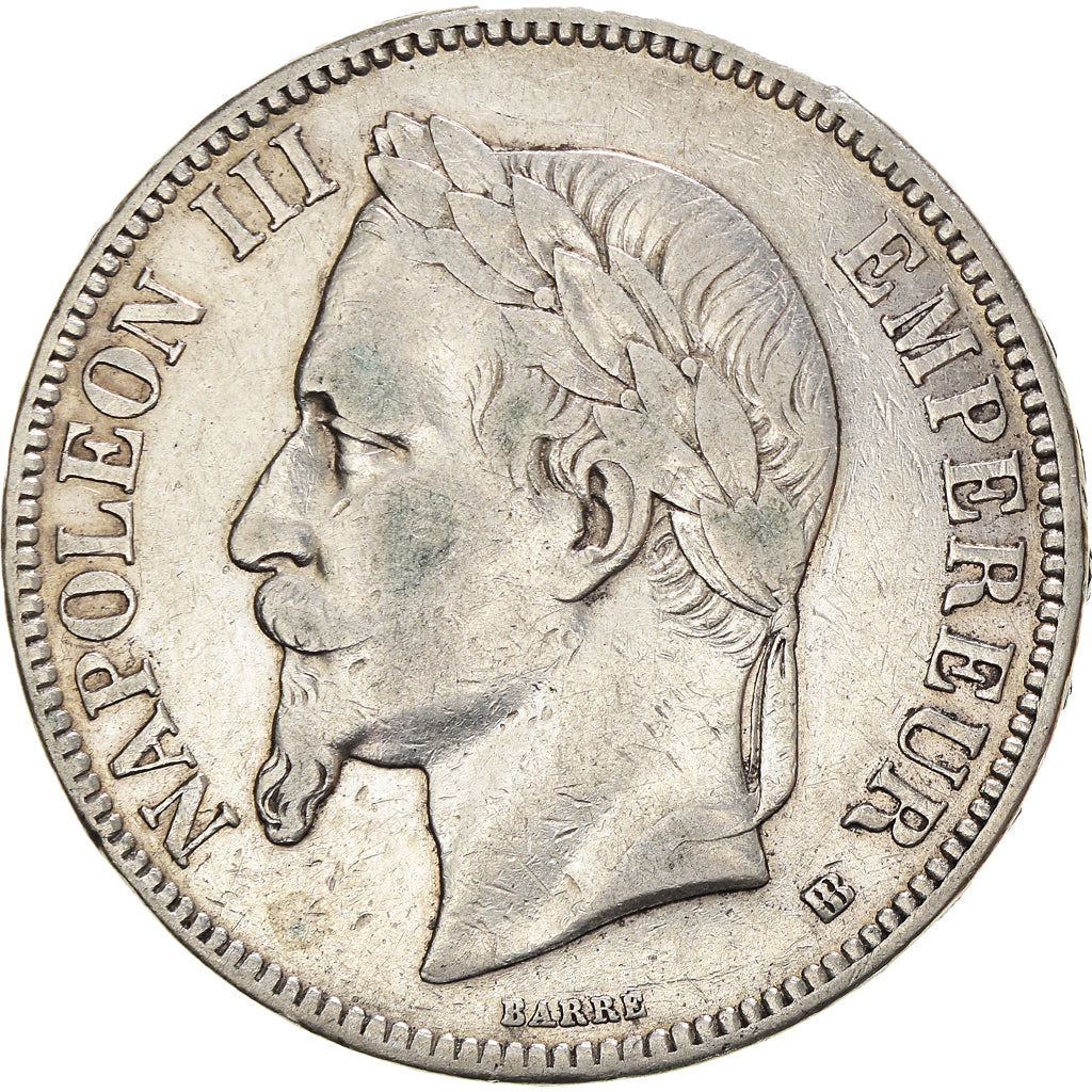 Coin, France, Napoleon III, 5 Francs, 1869, Strasbourg, VF(30-35), Silver