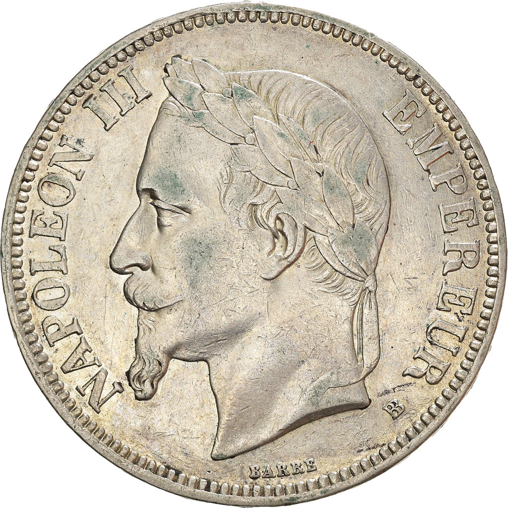 Coin, France, Napoleon III, 5 Francs, 1869, Strasbourg, EF(40-45), Silver