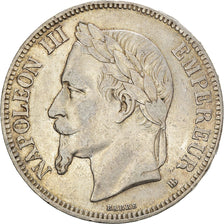 Moneta, Francia, Napoleon III, 5 Francs, 1869, Strasbourg, BB, Argento