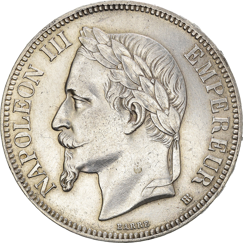 Coin, France, Napoleon III, 5 Francs, 1869, Strasbourg, EF(40-45), Silver
