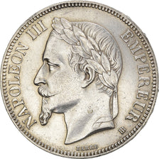 Coin, France, Napoleon III, 5 Francs, 1869, Strasbourg, EF(40-45), Silver