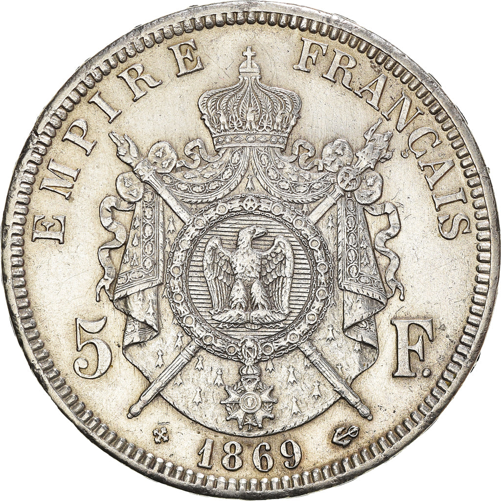 Coin, France, Napoleon III, 5 Francs, 1869, Strasbourg, EF(40-45), Silver
