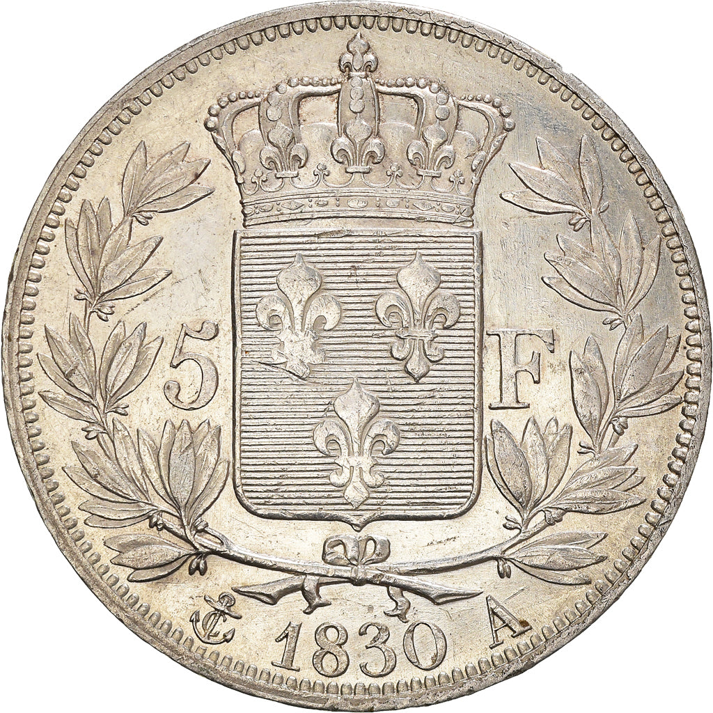 Coin, France, Charles X, 5 Francs, 1830, Paris, EF(40-45), Silver, KM:728.1