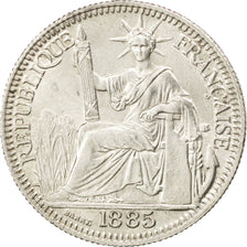 FRENCH INDO-CHINA, 10 Cents, 1885, Paris, KM #2, graded, PCGS, MS(63), Silver,..