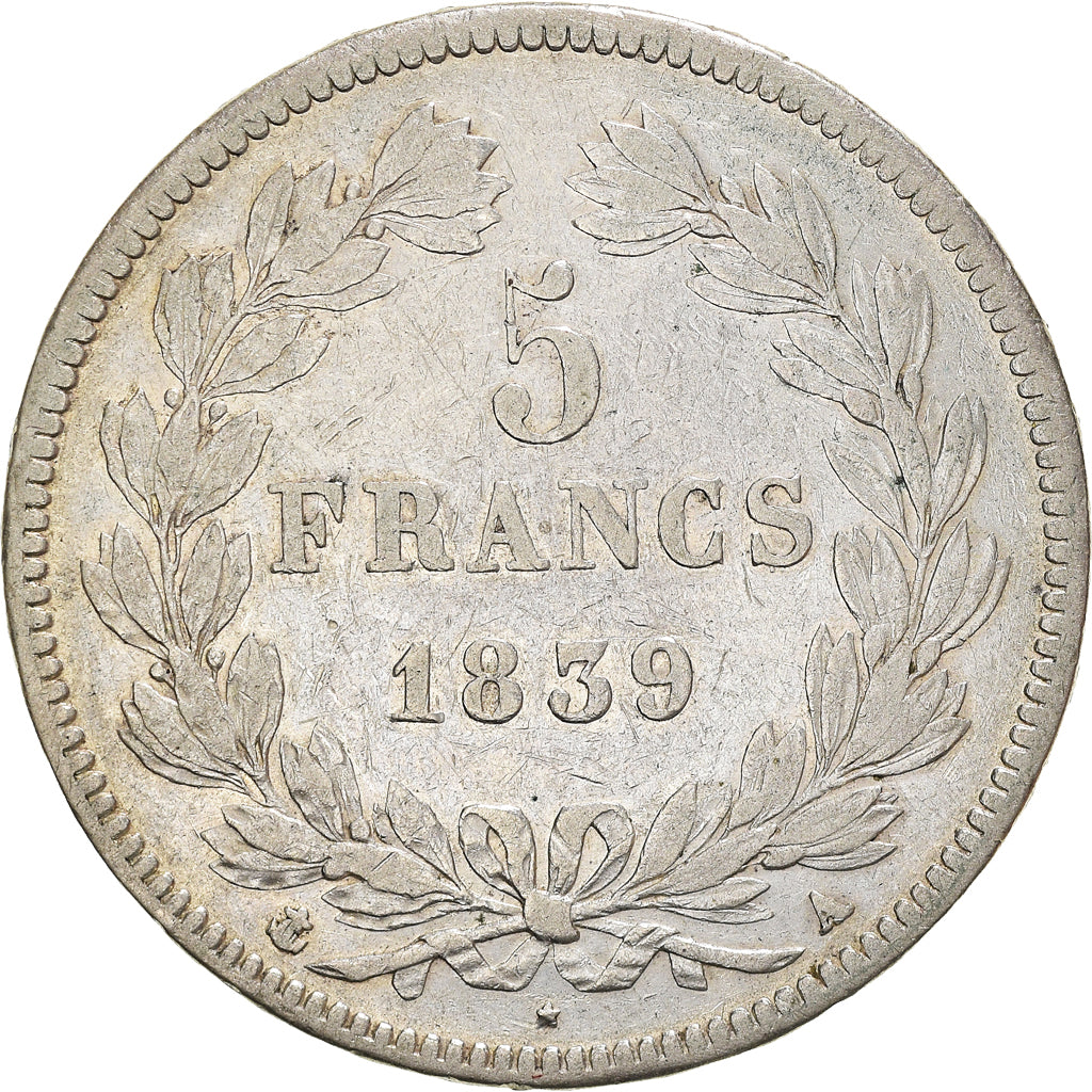 Monnaie, France, Louis-Philippe, 5 Francs, 1839, Paris, TB+, Argent