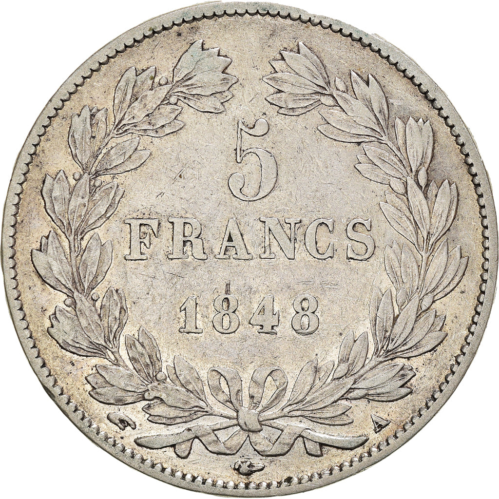 Coin, France, Louis-Philippe, 5 Francs, 1848, Paris, VF(20-25), Silver