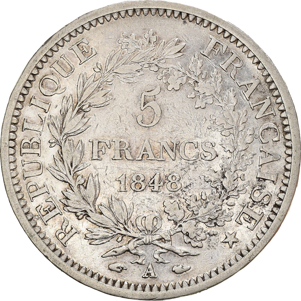 Coin, France, Hercule, 5 Francs, 1848, Paris, VF(30-35), Silver, KM:756.1