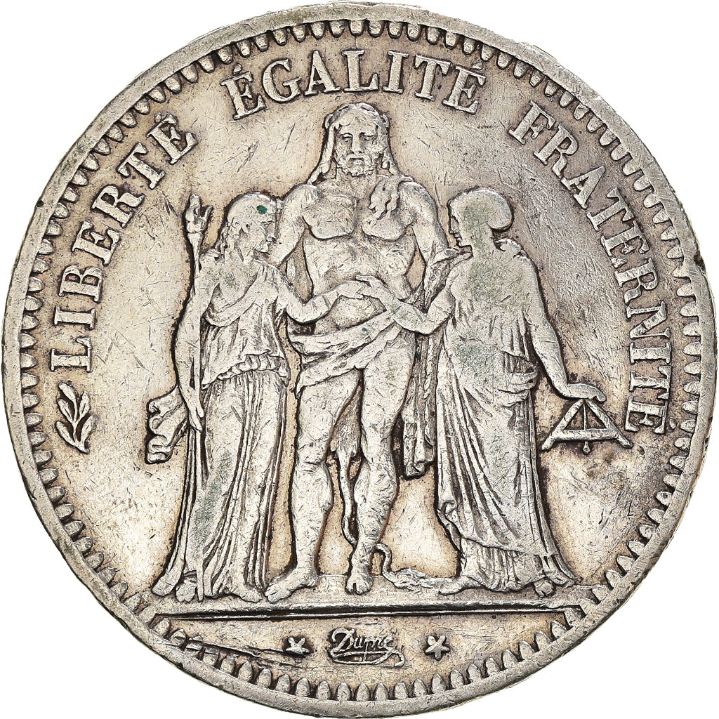 Moneta, Francia, Hercule, 5 Francs, 1849, Paris, MB, Argento, KM:756.1