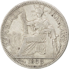 FRENCH INDO-CHINA, 10 Cents, 1888, Paris, KM #2, VF(30-35), Silver, Lecompte...