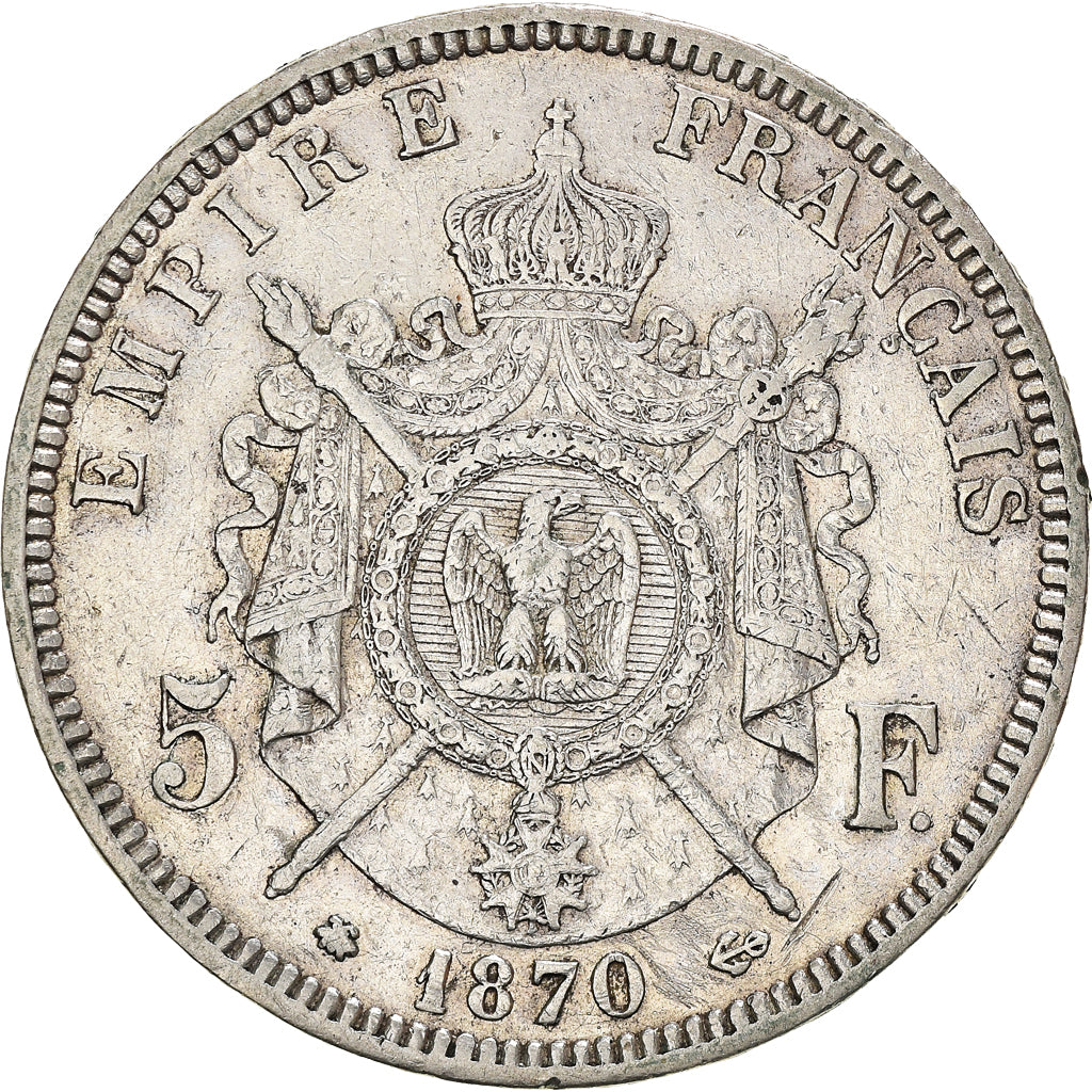 Munten, Frankrijk, Napoleon III, Napoléon III, 5 Francs, 1870, Paris, ZF